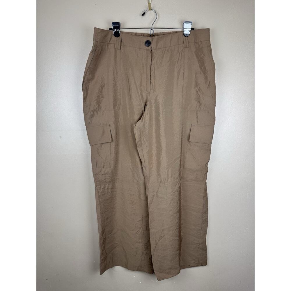 Maison d’ Amelie Womens Pants Brown Size XL High Rise Cargo Wide Leg Modal